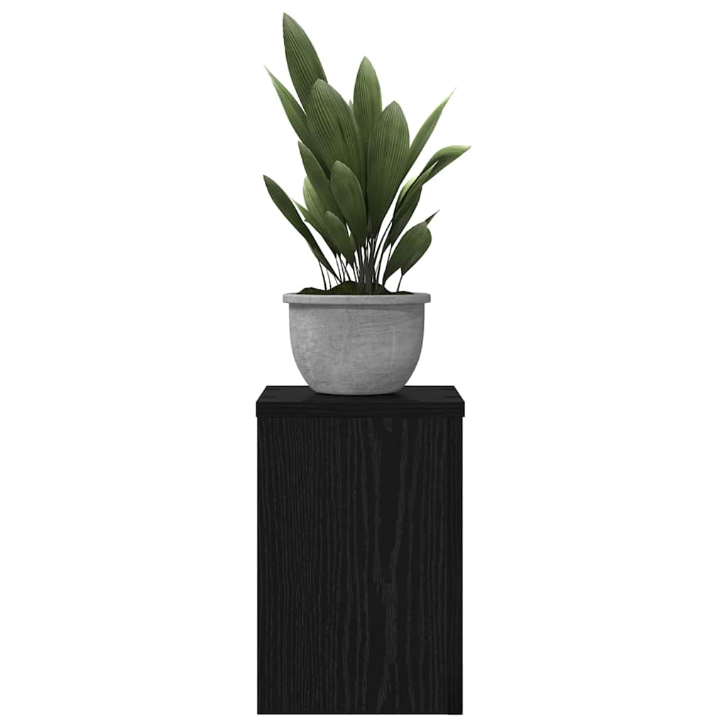 vidaXL Stojak na rośliny 2 pcs Czarny Dąb 20 x 20 x 30 cm