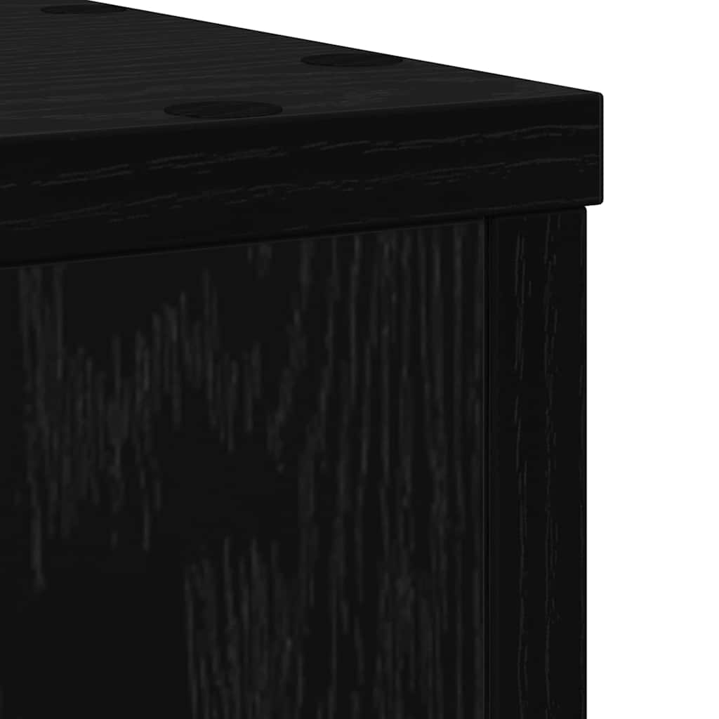 vidaXL Stojak na rośliny 2 pcs Czarny Dąb 25 x 25 x 35 cm