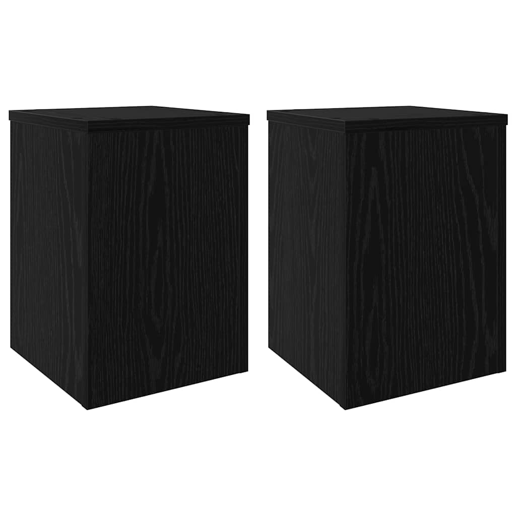 vidaXL Stojak na rośliny 2 pcs Czarny Dąb 25 x 25 x 35 cm