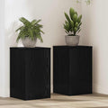 vidaXL Stojak na rośliny 2 pcs Czarny Dąb 30 x 30 x 50 cm