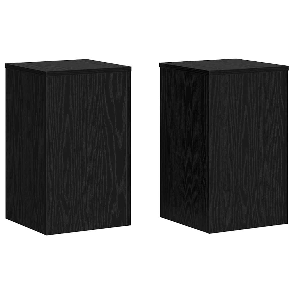 vidaXL Stojak na rośliny 2 pcs Czarny Dąb 30 x 30 x 50 cm