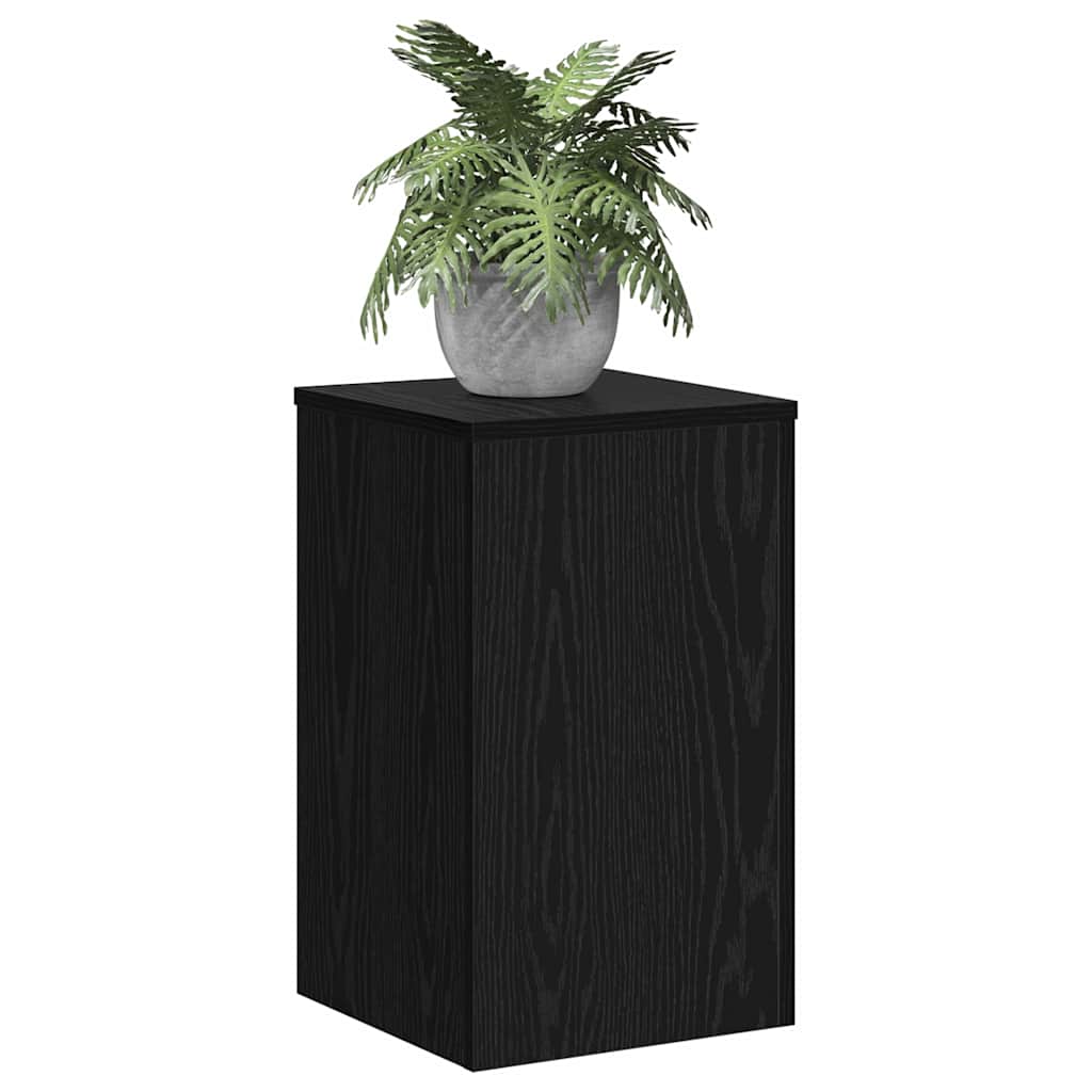 vidaXL Stojak na rośliny 2 pcs Czarny Dąb 30 x 30 x 50 cm
