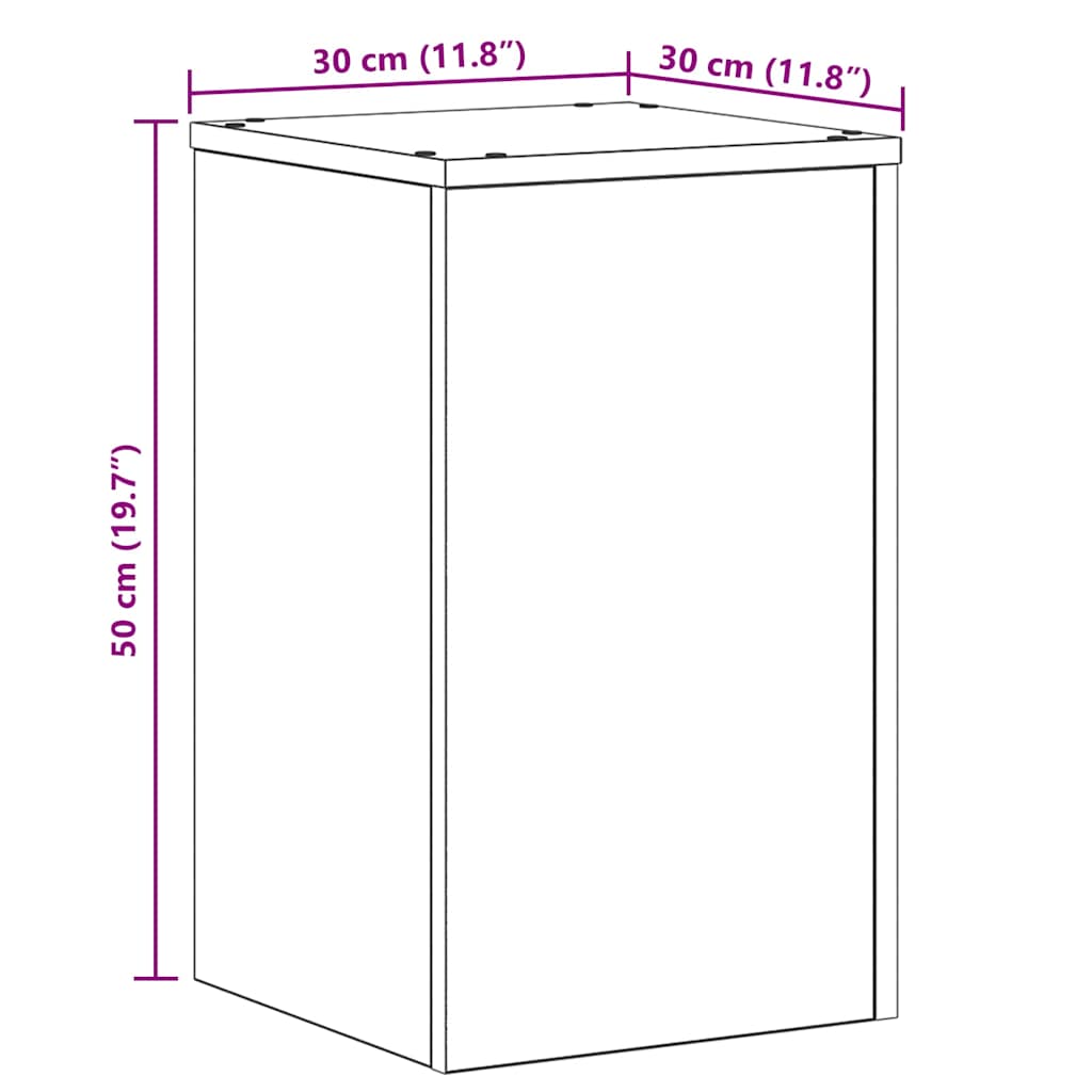 vidaXL Stojak na rośliny 2 pcs Czarny Dąb 30 x 30 x 50 cm