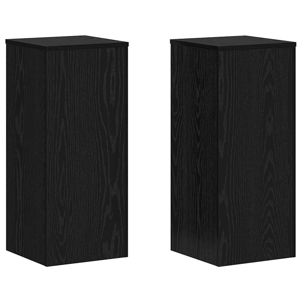 vidaXL Stojak na rośliny 2 pcs Czarny Dąb 30 x 30 x 70 cm