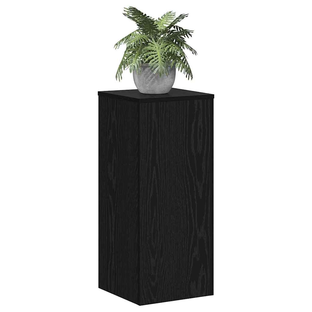 vidaXL Stojak na rośliny 2 pcs Czarny Dąb 30 x 30 x 70 cm