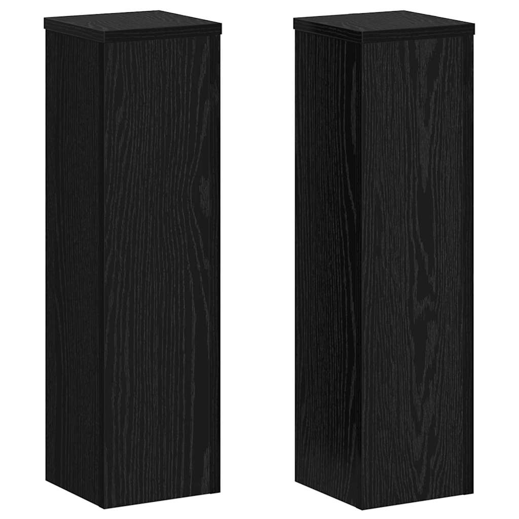 vidaXL Stojak na rośliny 2 pcs Czarny Dąb 17 x 17 x 60 cm