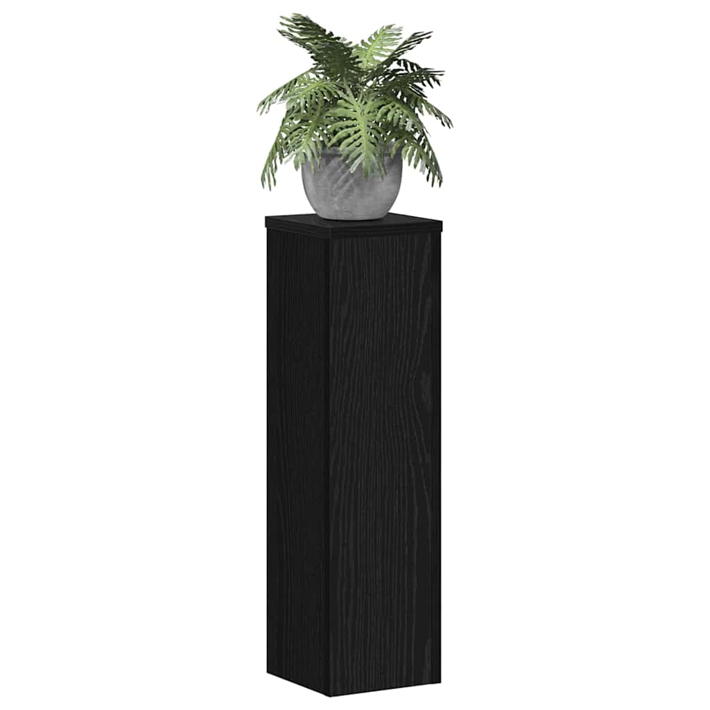 vidaXL Stojak na rośliny 2 pcs Czarny Dąb 17 x 17 x 60 cm