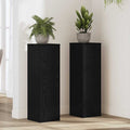 vidaXL Stojak na rośliny 2 pcs Czarny Dąb 25 x 25 x 80 cm