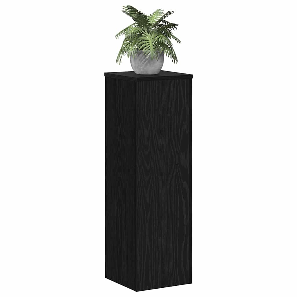 vidaXL Stojak na rośliny 2 pcs Czarny Dąb 25 x 25 x 80 cm