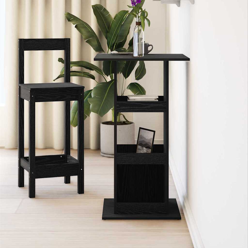 vidaXL Stół barowy Czarny Dąb 60 x 60 x 100 cm Materiał drewnopochodny