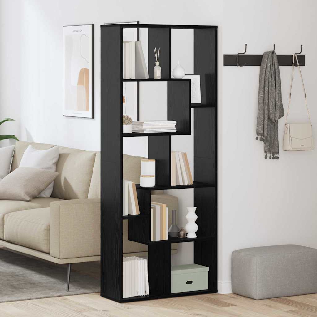 vidaXL Szafka na książki Czarny Dąb 67 x 25 x 162 cm