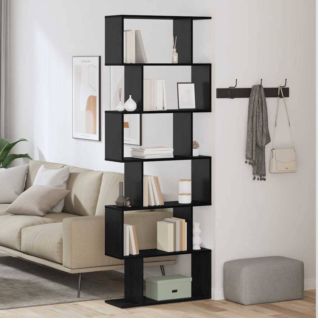vidaXL Szafka na książki Czarny Dąb 70 x 24 x 193,5 cm
