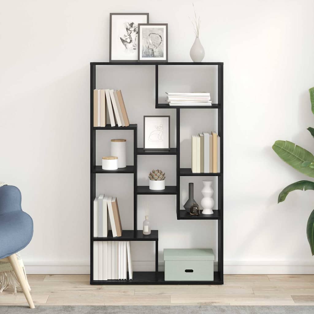 vidaXL Szafka na książki 8 poziomów 72 x 20 x 120,5 cm Czarny Dąb