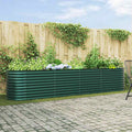 vidaXL Podniesiony grządka Zielony 400 x 80 x 81 cm Stal