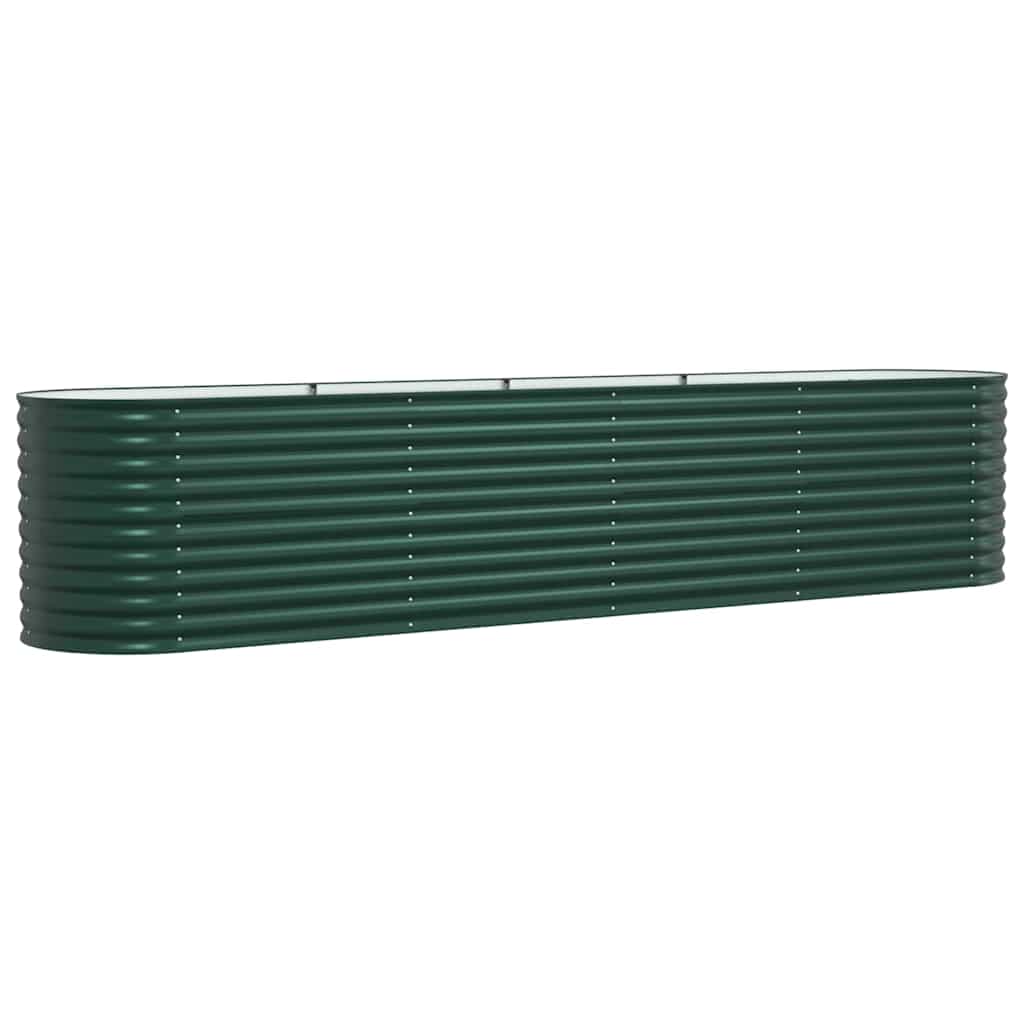 vidaXL Podniesiony grządka Zielony 400 x 80 x 81 cm Stal