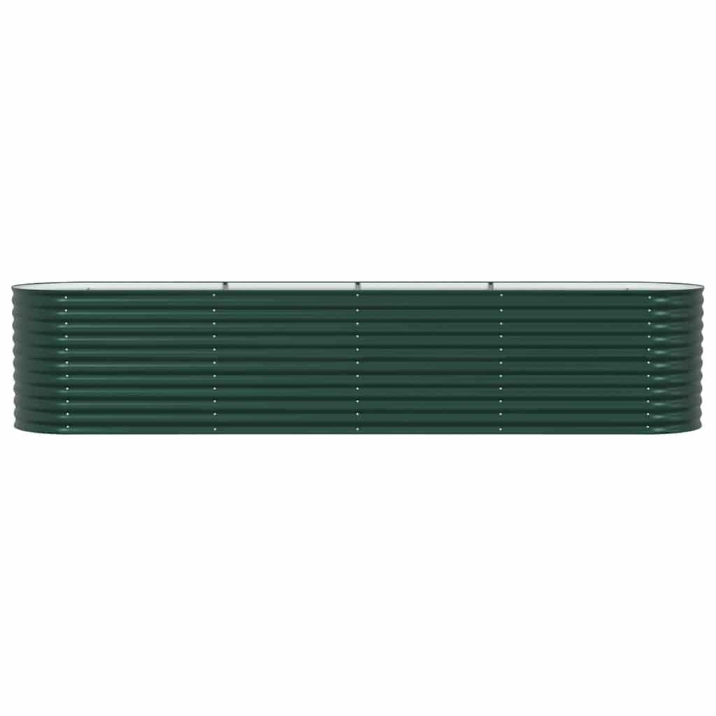 vidaXL Podniesiony grządka Zielony 400 x 80 x 81 cm Stal