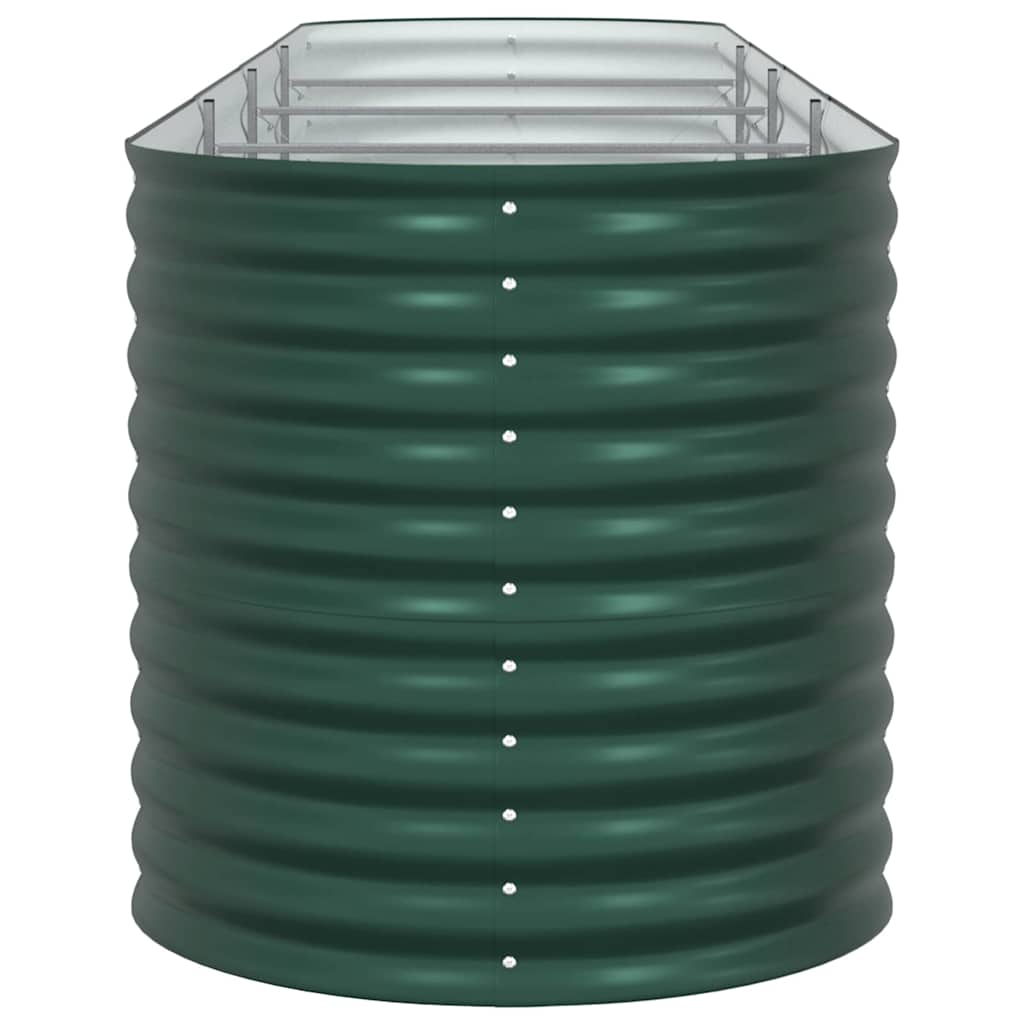 vidaXL Podniesiony grządka Zielony 400 x 80 x 81 cm Stal
