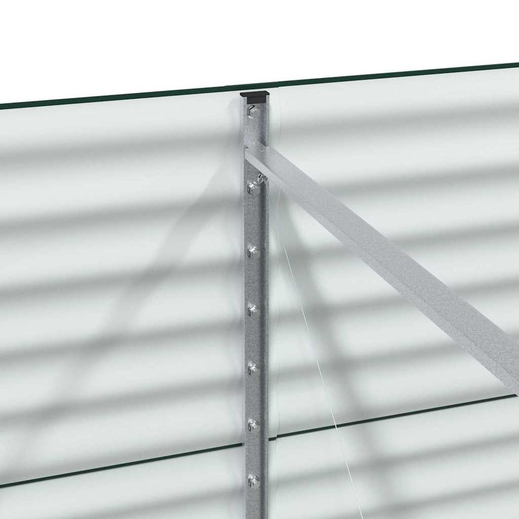 vidaXL Podniesiony grządka Zielony 320 x 80 x 81 cm Stal