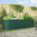 vidaXL Podniesiony grządka Zielony 320 x 80 x 81 cm Stal