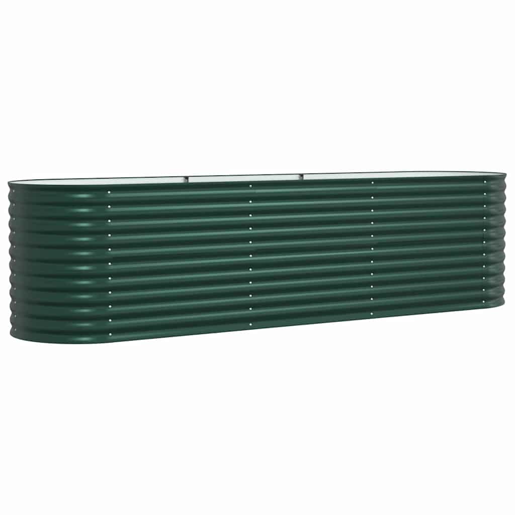 vidaXL Podniesiony grządka Zielony 320 x 80 x 81 cm Stal