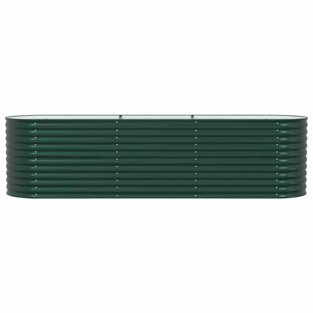 vidaXL Podniesiony grządka Zielony 320 x 80 x 81 cm Stal