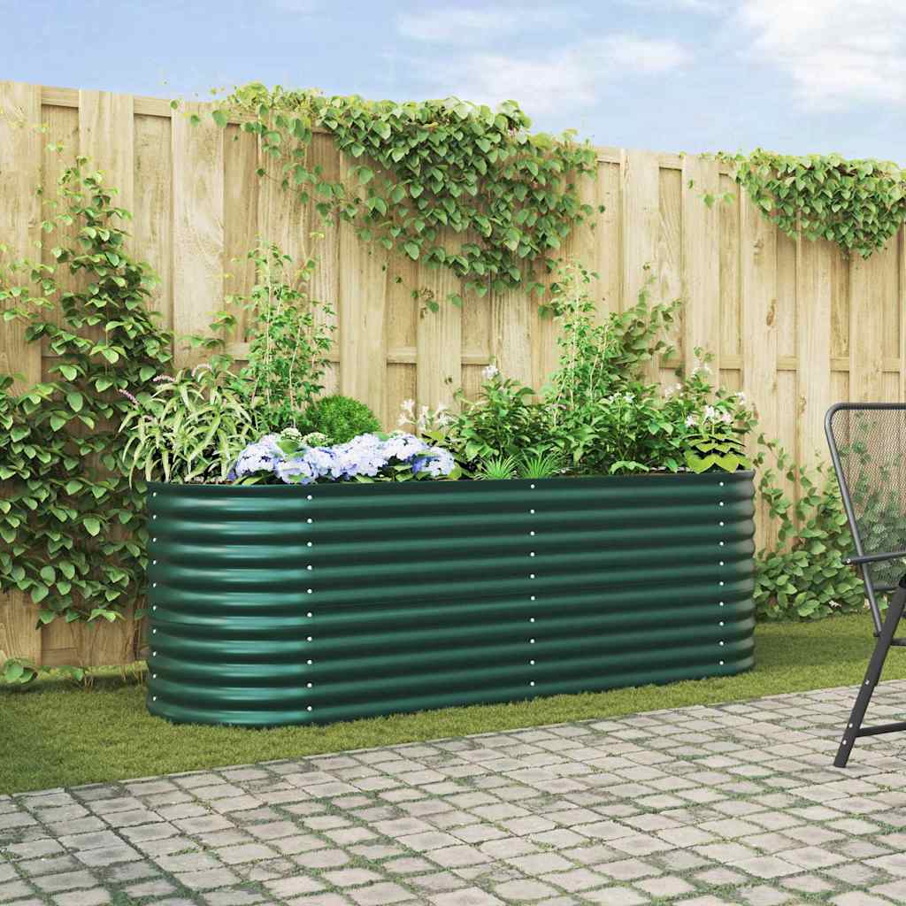 vidaXL Podniesiony grządka Zielony 240 x 80 x 81 cm Stal