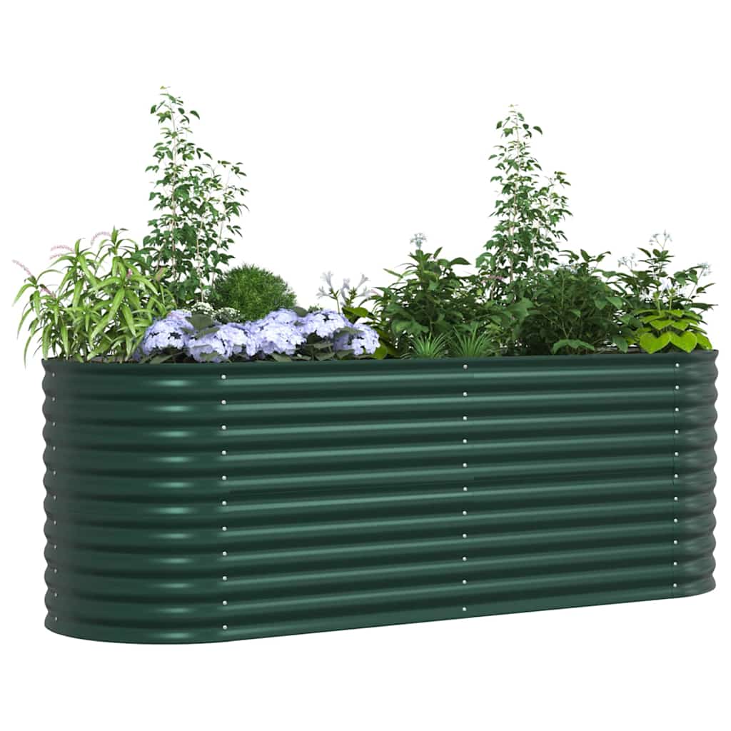 vidaXL Podniesiony grządka Zielony 240 x 80 x 81 cm Stal