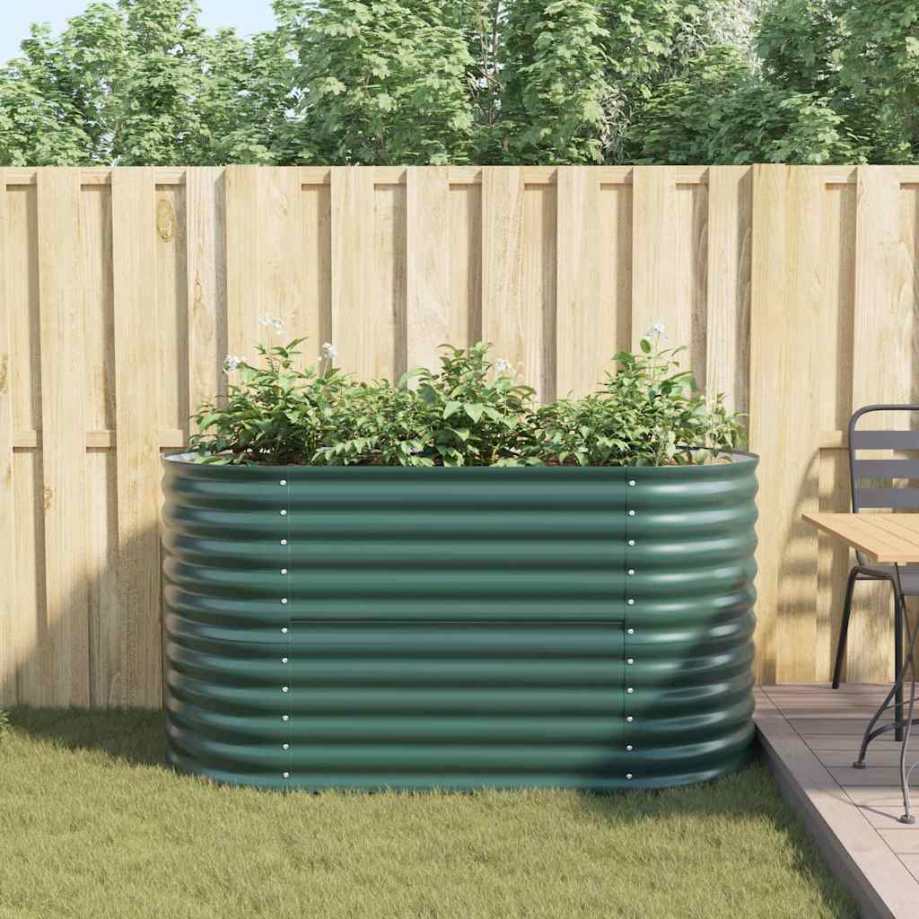 vidaXL Podniesiony grządka Zielony 160 x 80 x 81 cm Stal