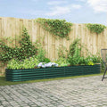 vidaXL Podniesiony grządka Zielony 400 x 80 x 44 cm Stal