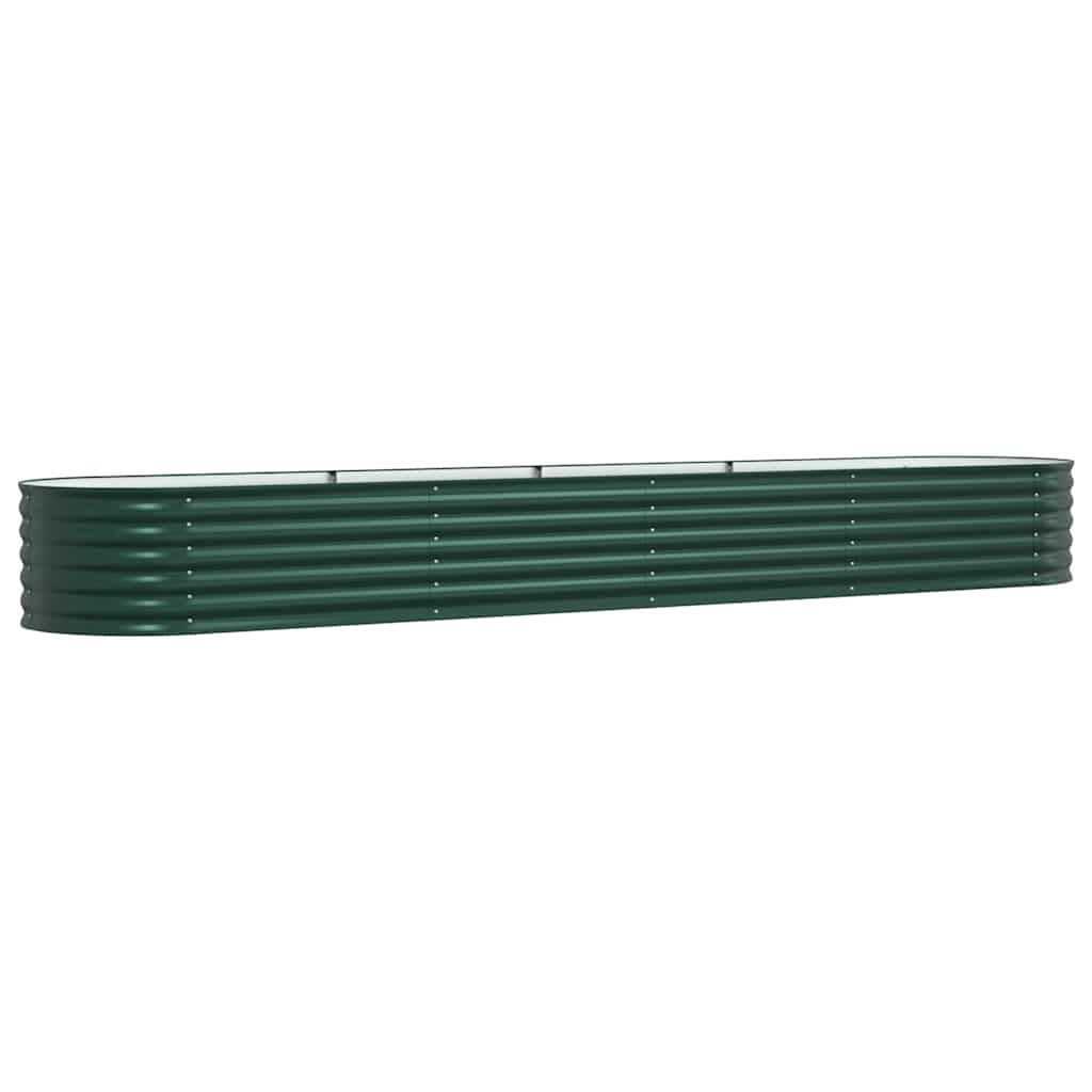 vidaXL Podniesiony grządka Zielony 400 x 80 x 44 cm Stal