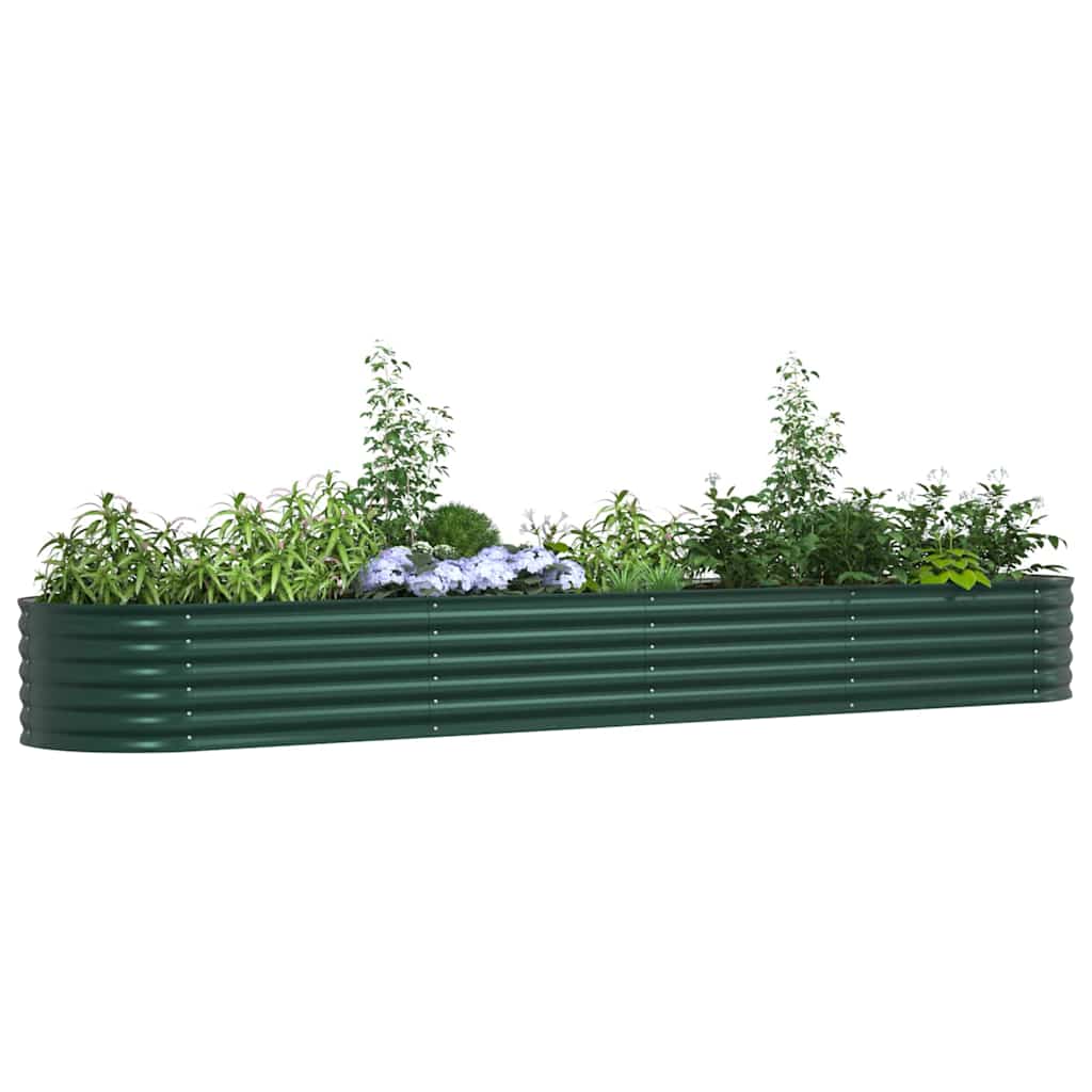 vidaXL Podniesiony grządka Zielony 400 x 80 x 44 cm Stal