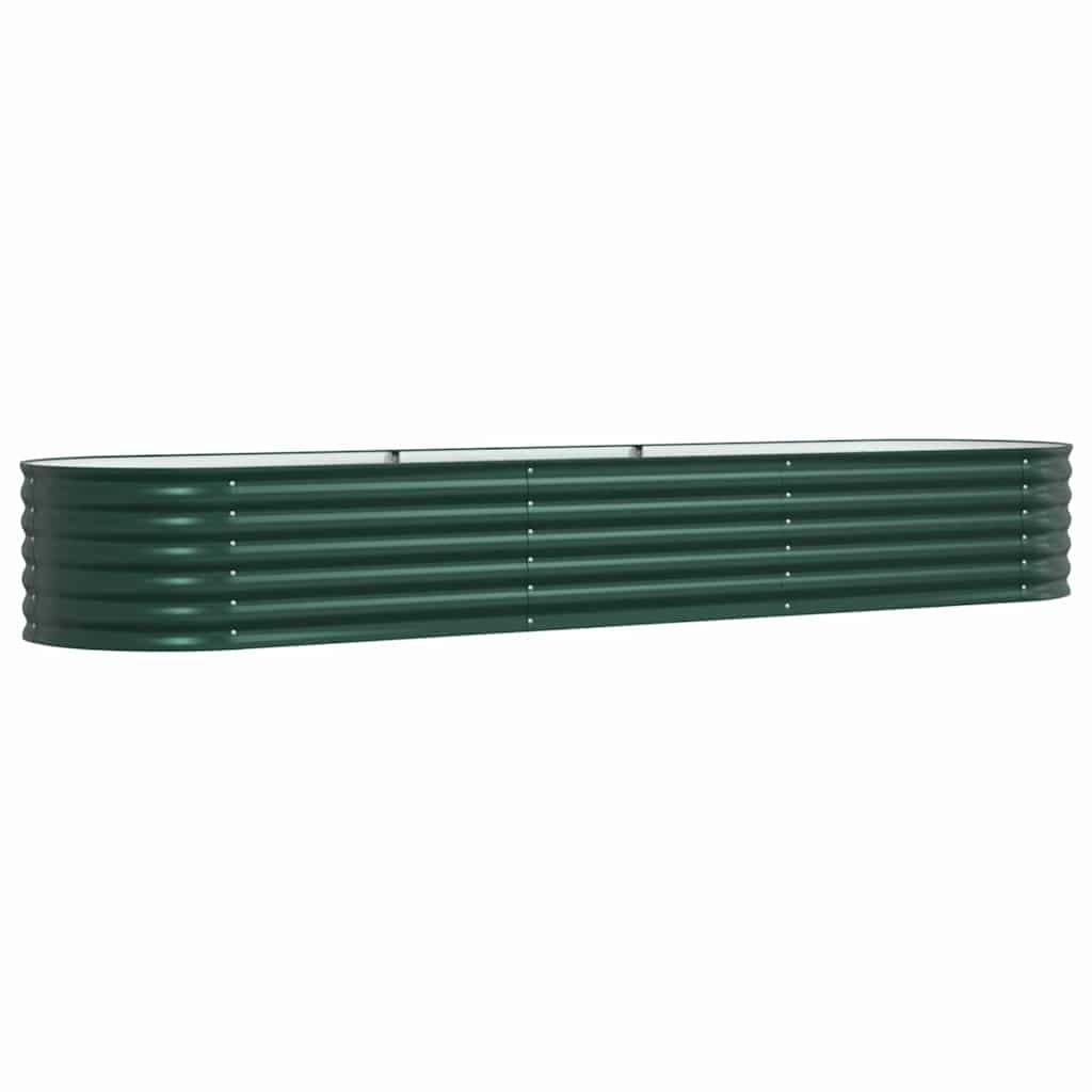 vidaXL Podniesiony grządka Zielony 320 x 80 x 44 cm Stal