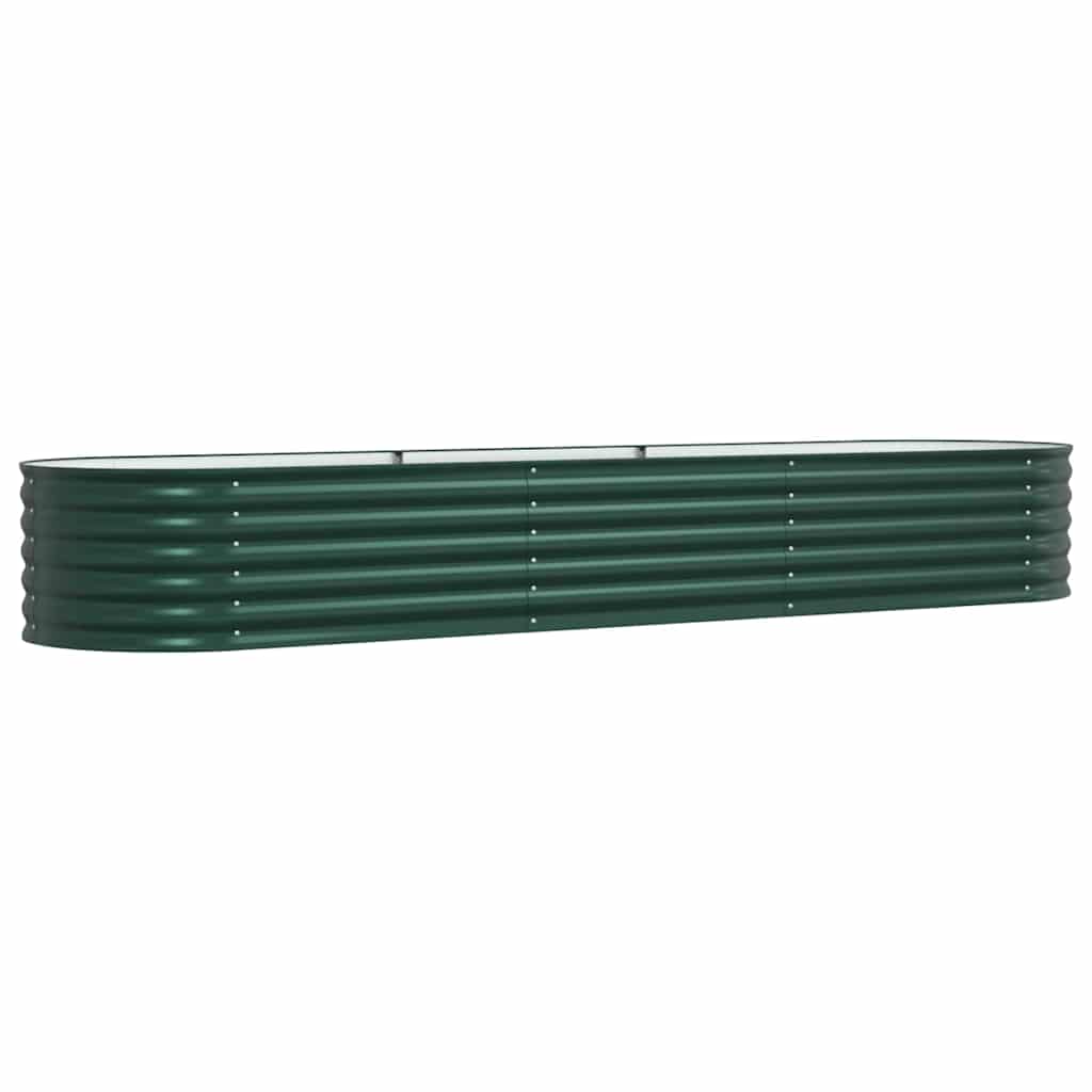 vidaXL Podniesiony grządka Zielony 320 x 80 x 44 cm Stal