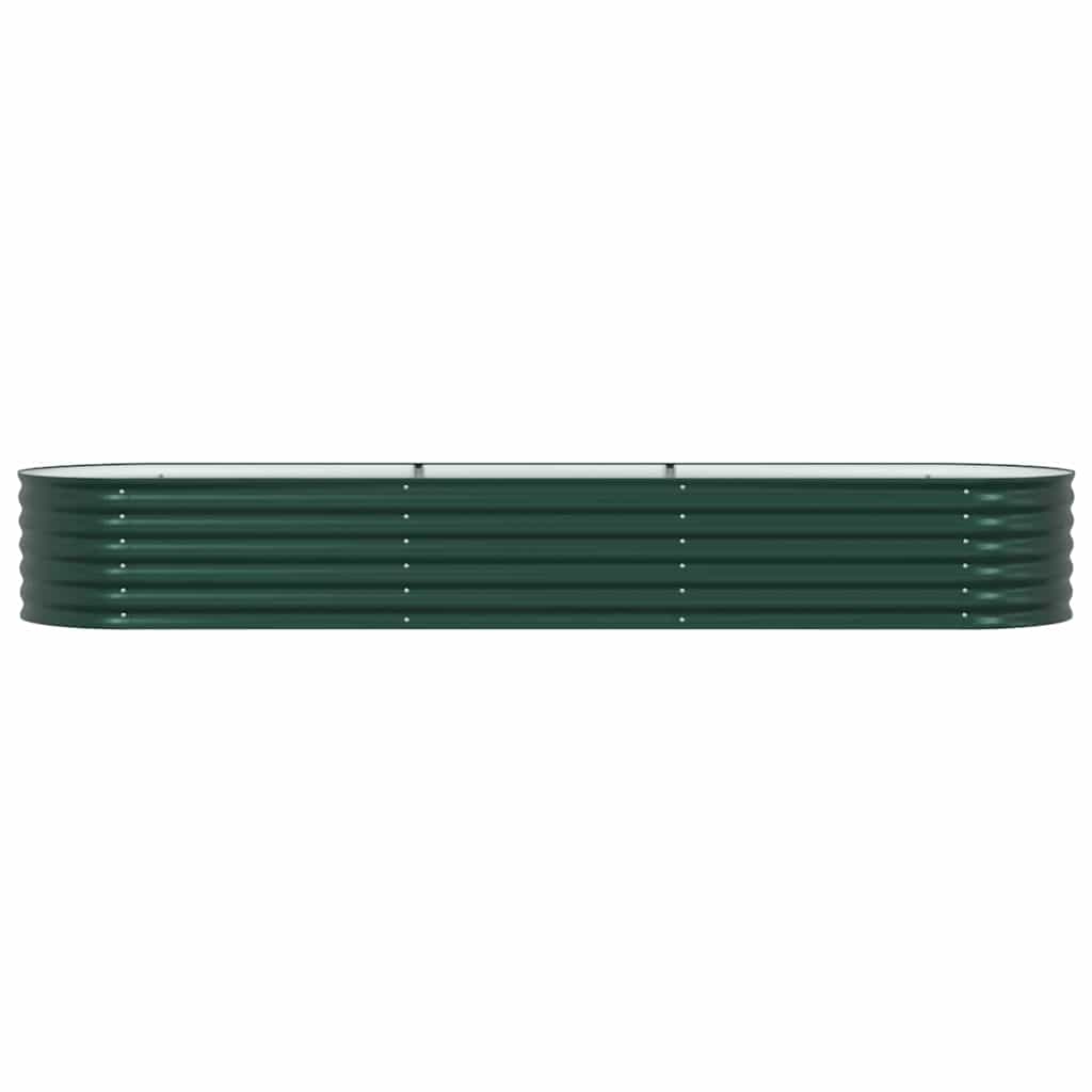 vidaXL Podniesiony grządka Zielony 320 x 80 x 44 cm Stal