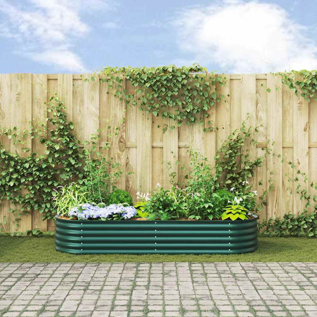 vidaXL Podniesiony grządka Zielony 240 x 80 x 44 cm Stal