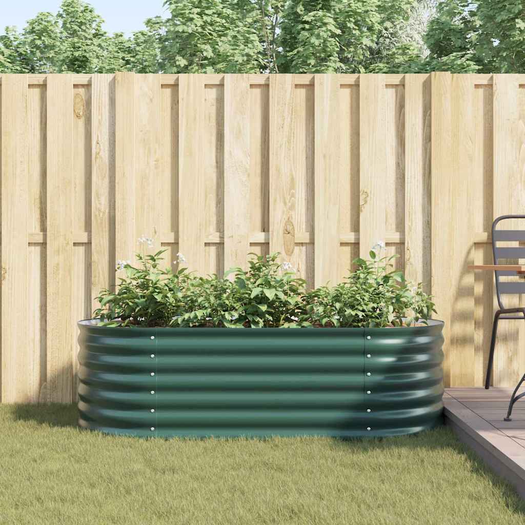vidaXL Podniesiony grządka Zielony 160 x 80 x 44 cm Stal