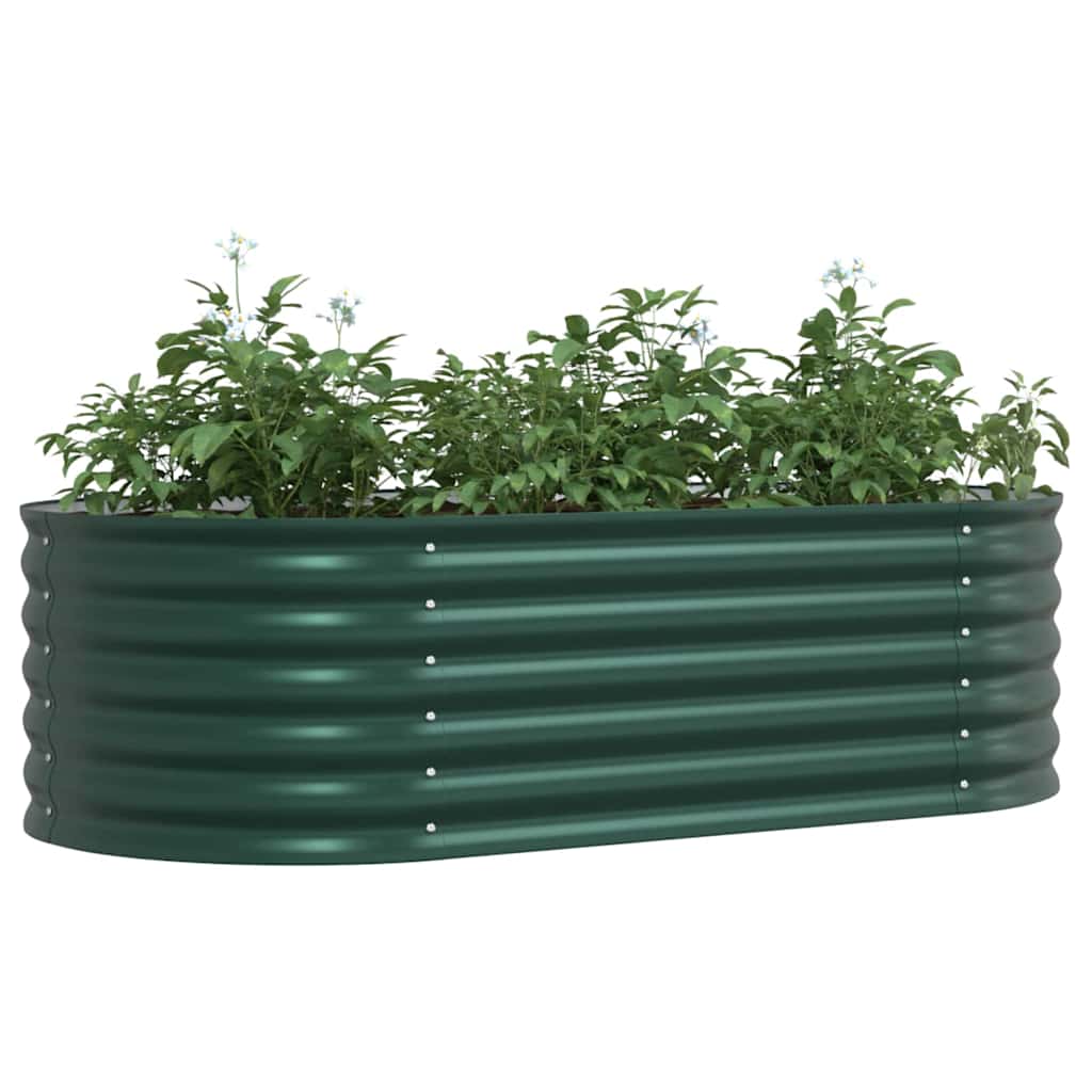 vidaXL Podniesiony grządka Zielony 160 x 80 x 44 cm Stal