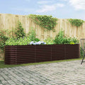 vidaXL Podniesiony grządka Brązowy 400 x 80 x 81 cm Stal