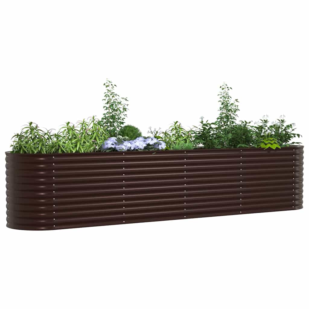 vidaXL Podniesiony grządka Brązowy 400 x 80 x 81 cm Stal