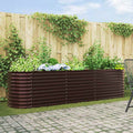 vidaXL Podniesiony grządka Brązowy 320 x 80 x 81 cm Stal