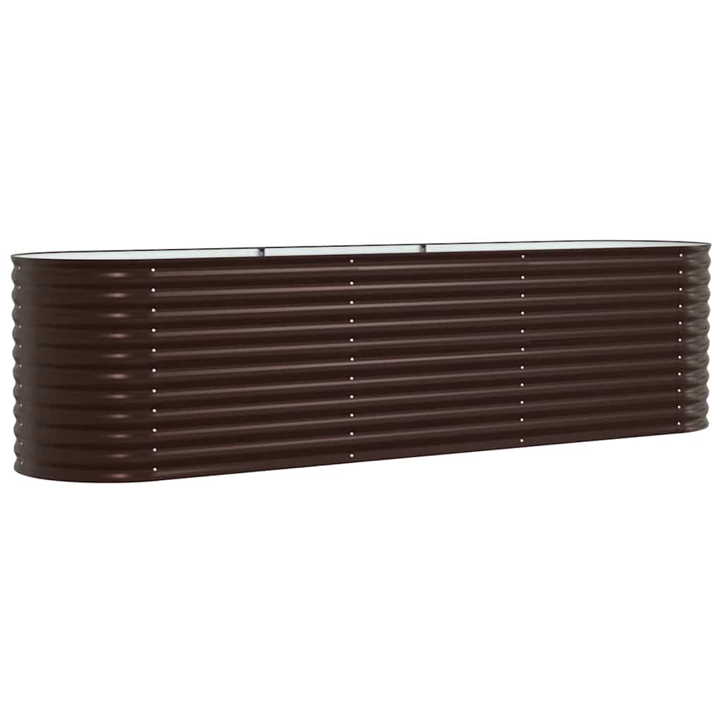 vidaXL Podniesiony grządka Brązowy 320 x 80 x 81 cm Stal