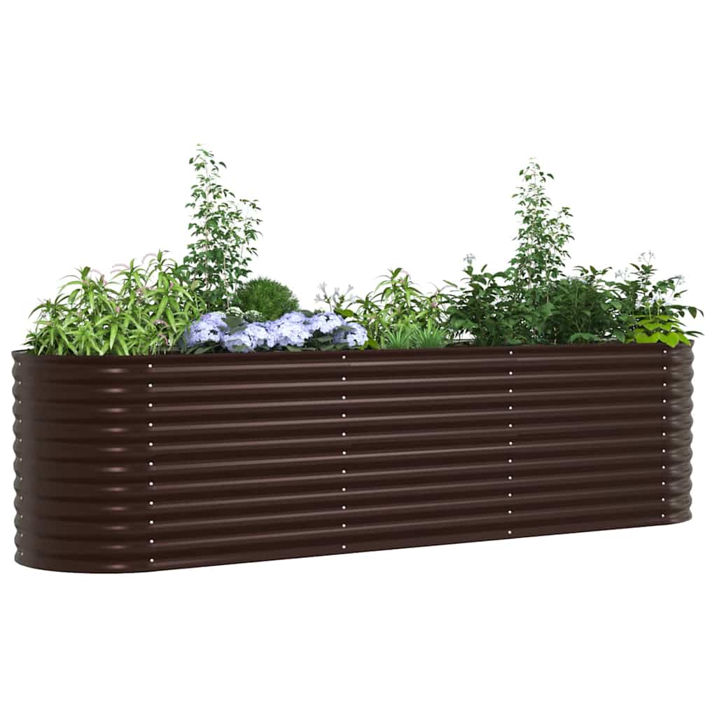 vidaXL Podniesiony grządka Brązowy 320 x 80 x 81 cm Stal