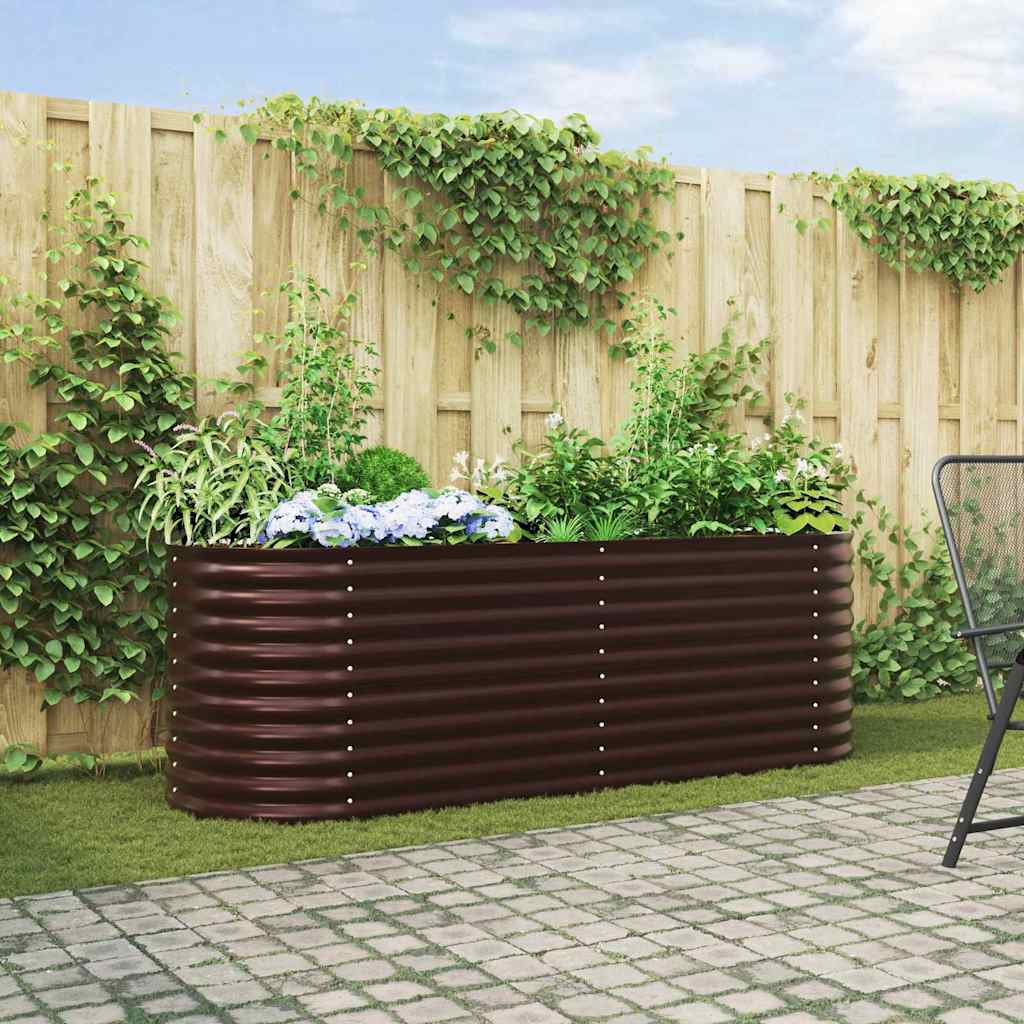 vidaXL Podniesiony grządka Brązowy 240 x 80 x 81 cm Stal