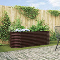 vidaXL Podniesiony grządka Brązowy 240 x 80 x 81 cm Stal