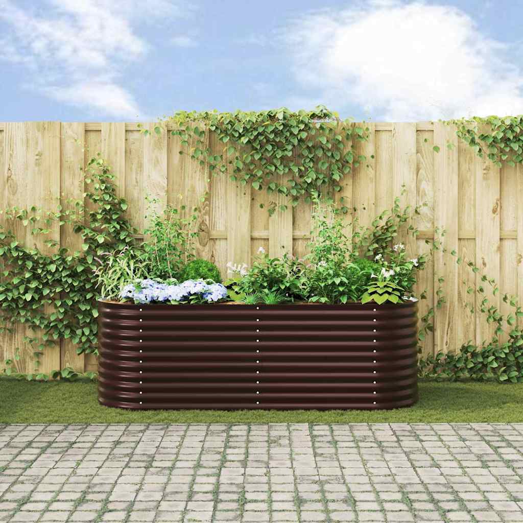 vidaXL Podniesiony grządka Brązowy 240 x 80 x 81 cm Stal