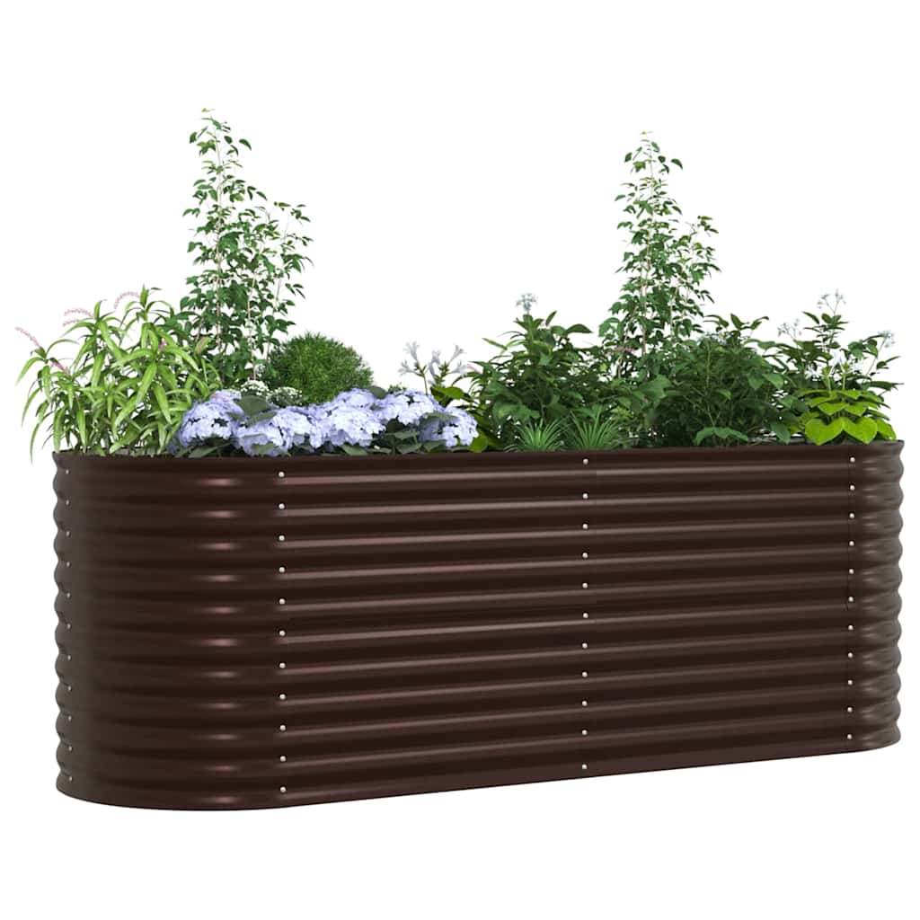 vidaXL Podniesiony grządka Brązowy 240 x 80 x 81 cm Stal