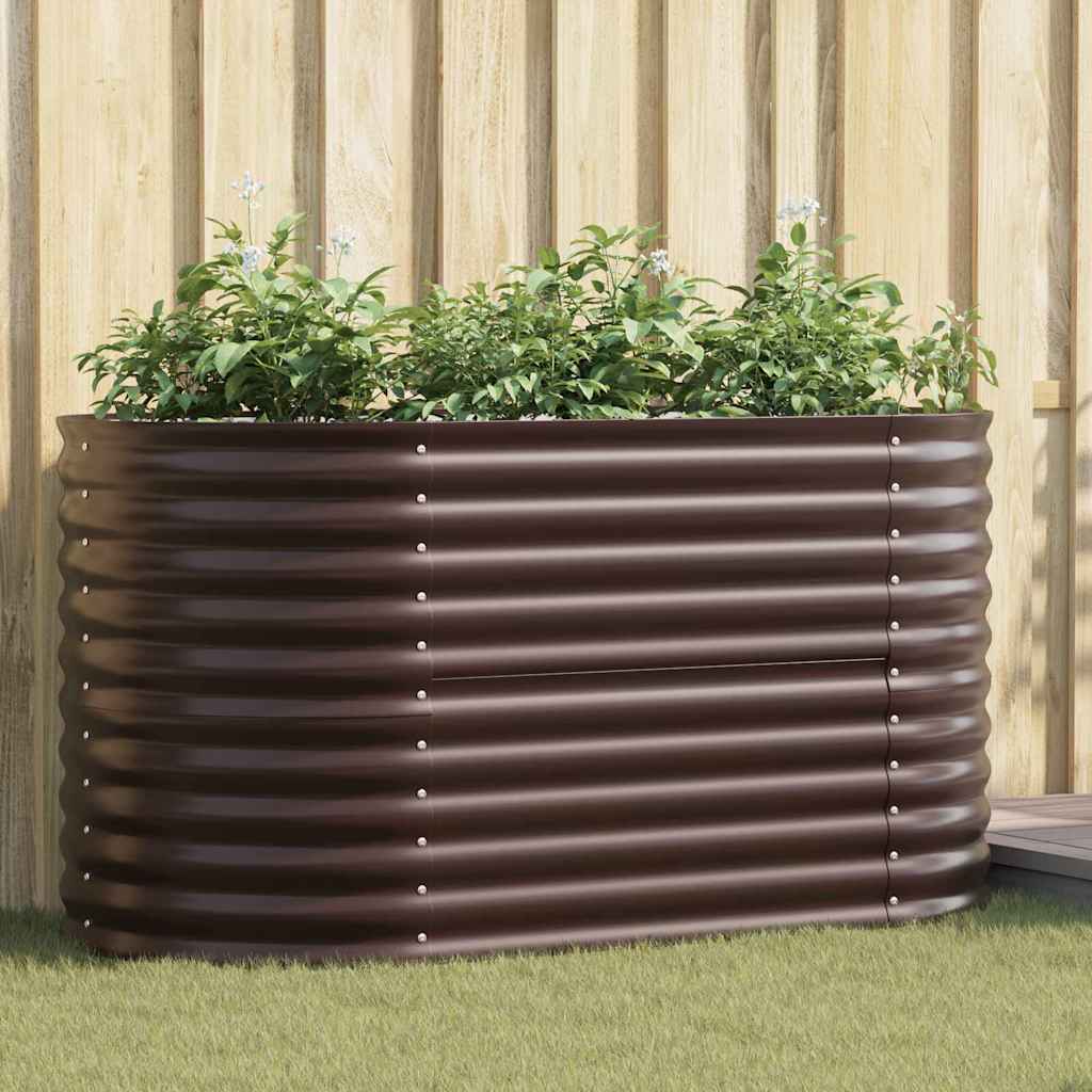 vidaXL Podniesiony grządka Brązowy 160 x 80 x 81 cm Stal