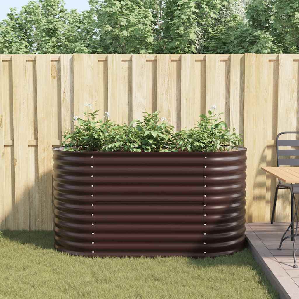 vidaXL Podniesiony grządka Brązowy 160 x 80 x 81 cm Stal