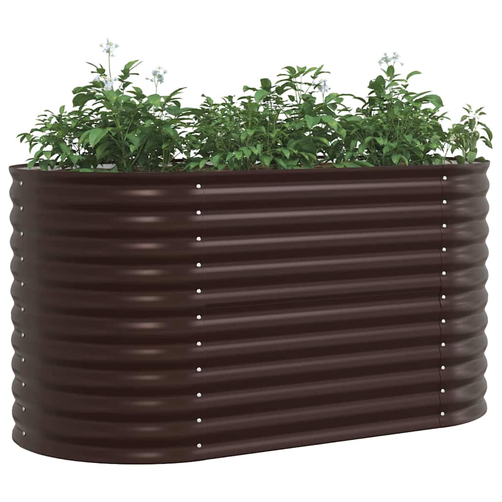 vidaXL Podniesiony grządka Brązowy 160 x 80 x 81 cm Stal