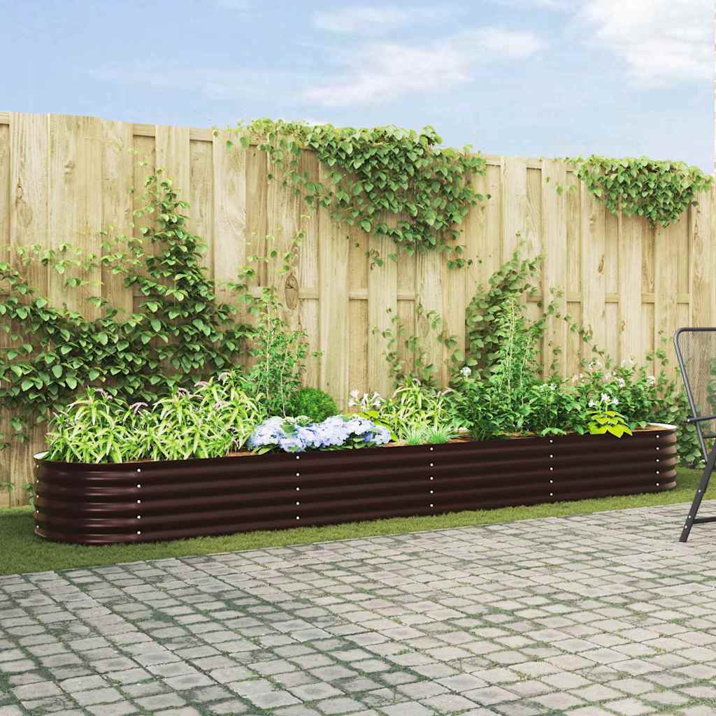 vidaXL Podniesiony grządka Brązowy 400 x 80 x 44 cm Stal